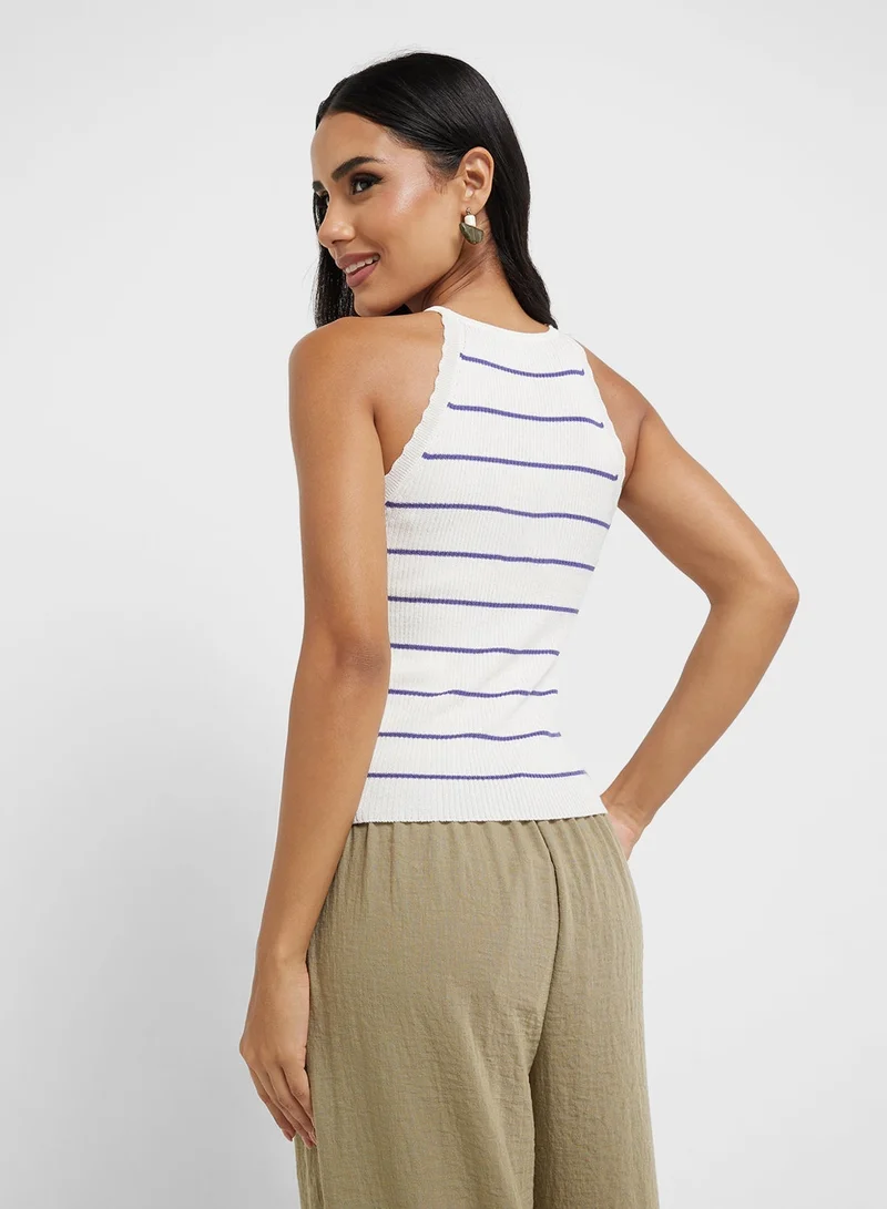 اونلي بلوزة بدون أكمام مخططة